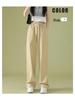2026 Summer Women's Wide-Leg High-Waisted Loose Suit Pants with Double Buttons and Drawstring - Lightweight and Casual