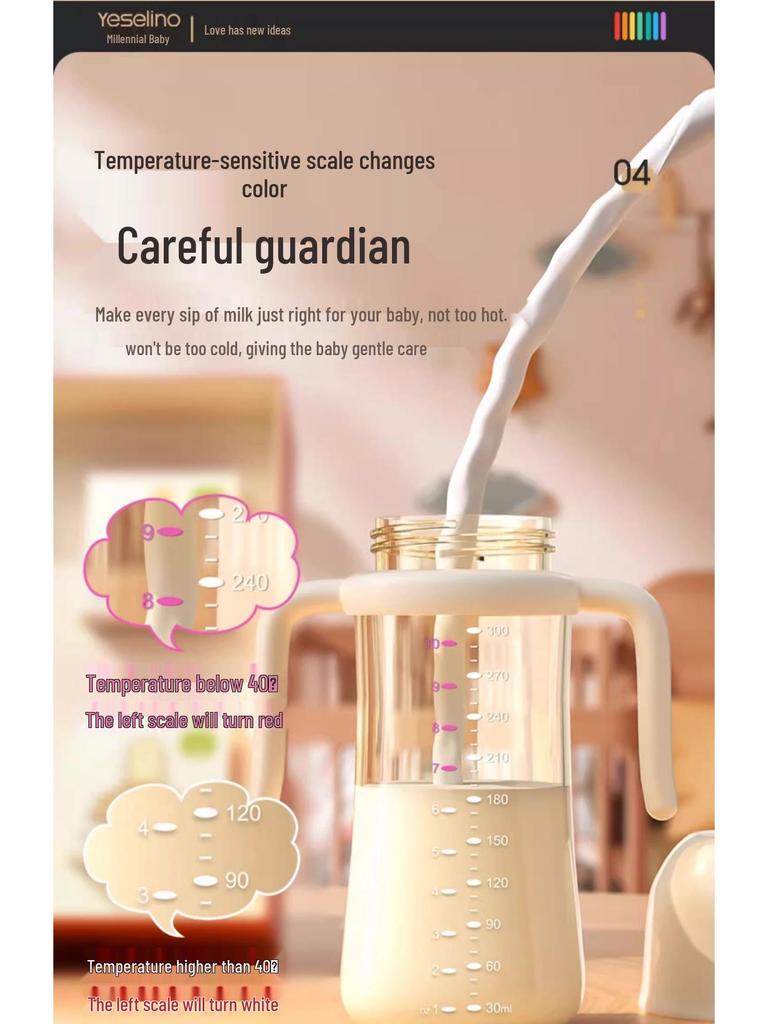 PPSU Baby Bottle & Straw Cup for 6M+ - Anti-Colic & Anti-Choking, Weaning Bottle with Gift Box for 1-3 Year Olds.