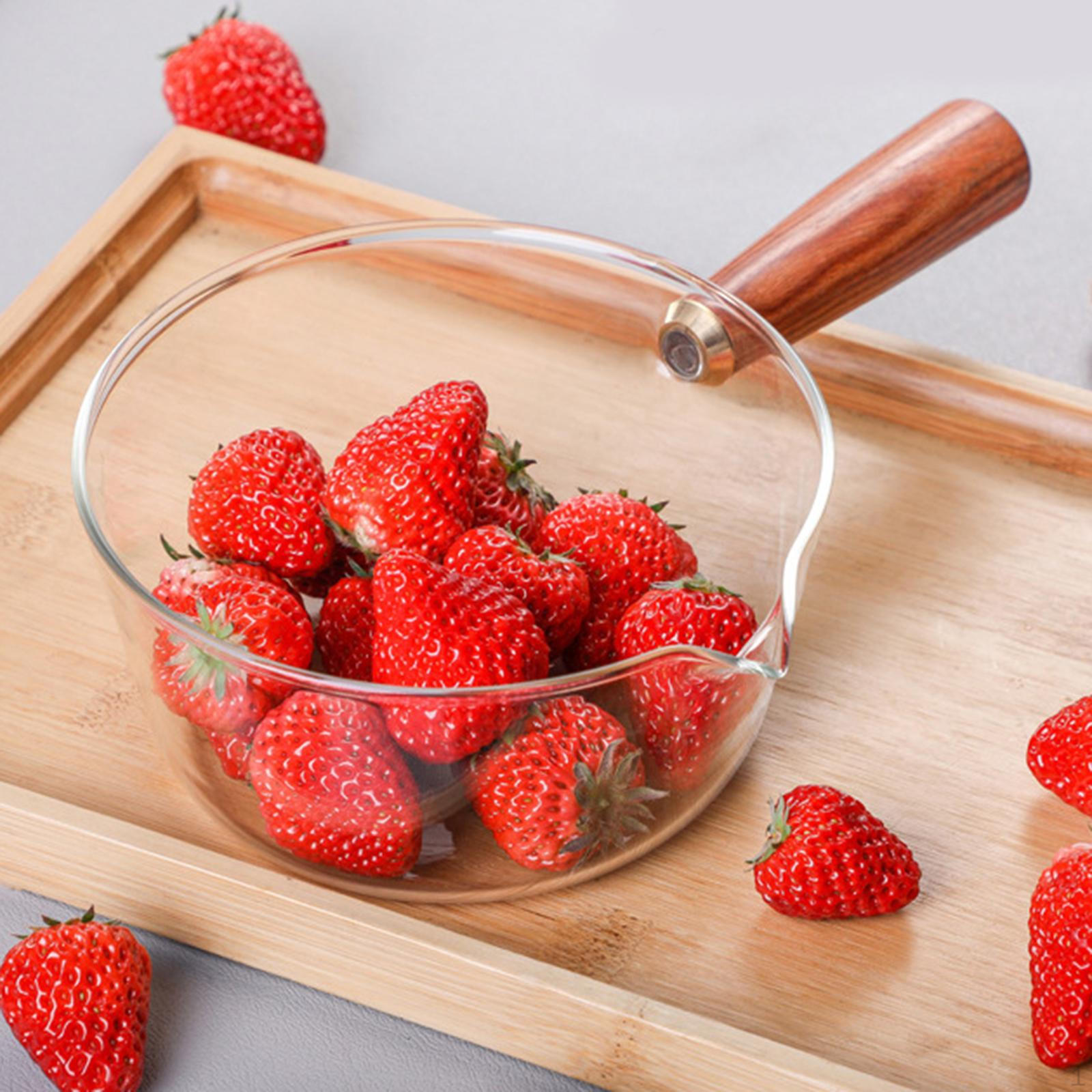 

Saucepan Coffee Milk Warmer with Wood Handle Sauce Cups Butter Melting Pot for Sauces 500ML