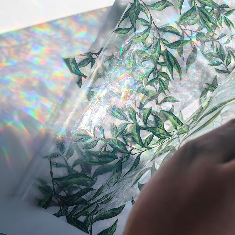 Colorful Rainbow Bird Pattern Prismatic Window Film Reusable No-Adhesive Static Cling Rainbow Sun Catcher Decal For Home Decor