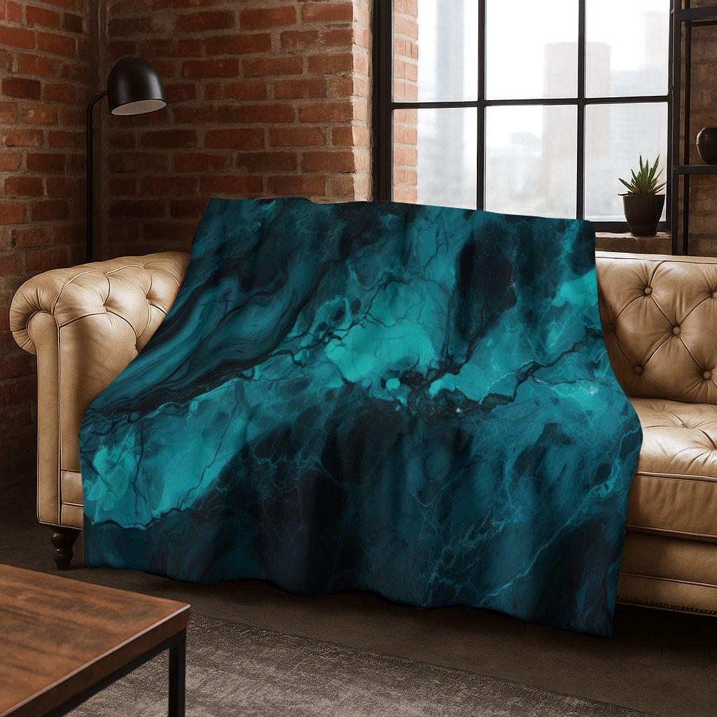 Dream Colorful Stone Texture Marble Black Green Gold  Flannel Blanket,Cozy Soft Throw Blanket for Home Bedroom Bed Sofa Gift