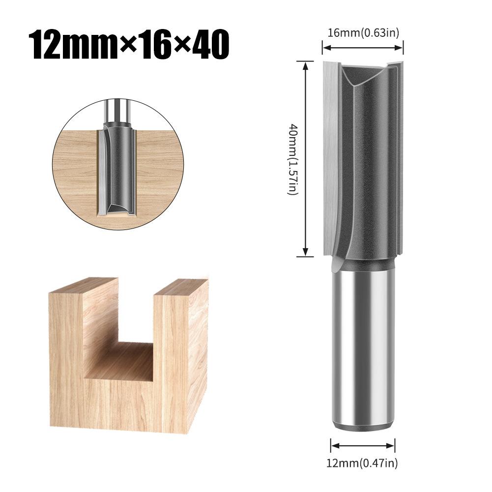 Woodworking Milling Cutter 12 Handle Extended Straight Blade Length 40Mm Slotted Straight Knife Slotted Cutter Slotted Milling Cutter Tools