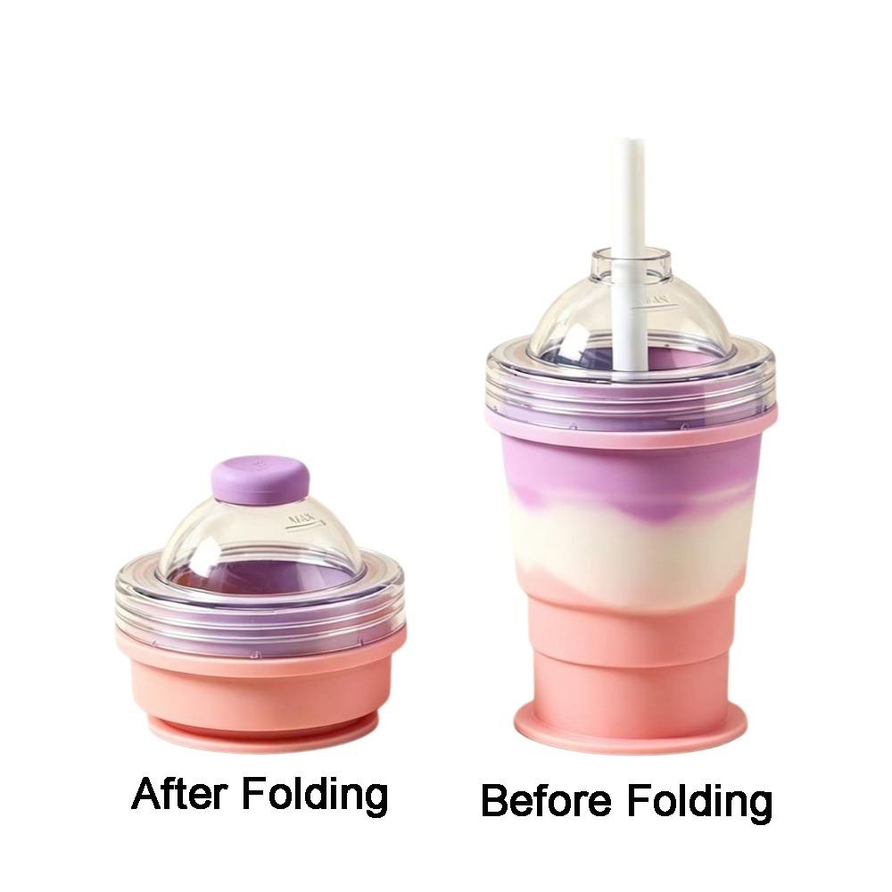 Silicone Foldable Ice Ball Cup Food Grade Collapsible Silicone Cup Portable Travel Tumbler Office
