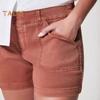 Shorts Cargo Femininos de Vestir Cintura Alta Elásticos Shorts Casuais Slim com Bolsos Roupa de Praia de Verão