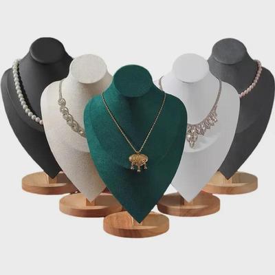 Flannel Necklace Display Stand - Portrait Neck Model Jewelry Holder