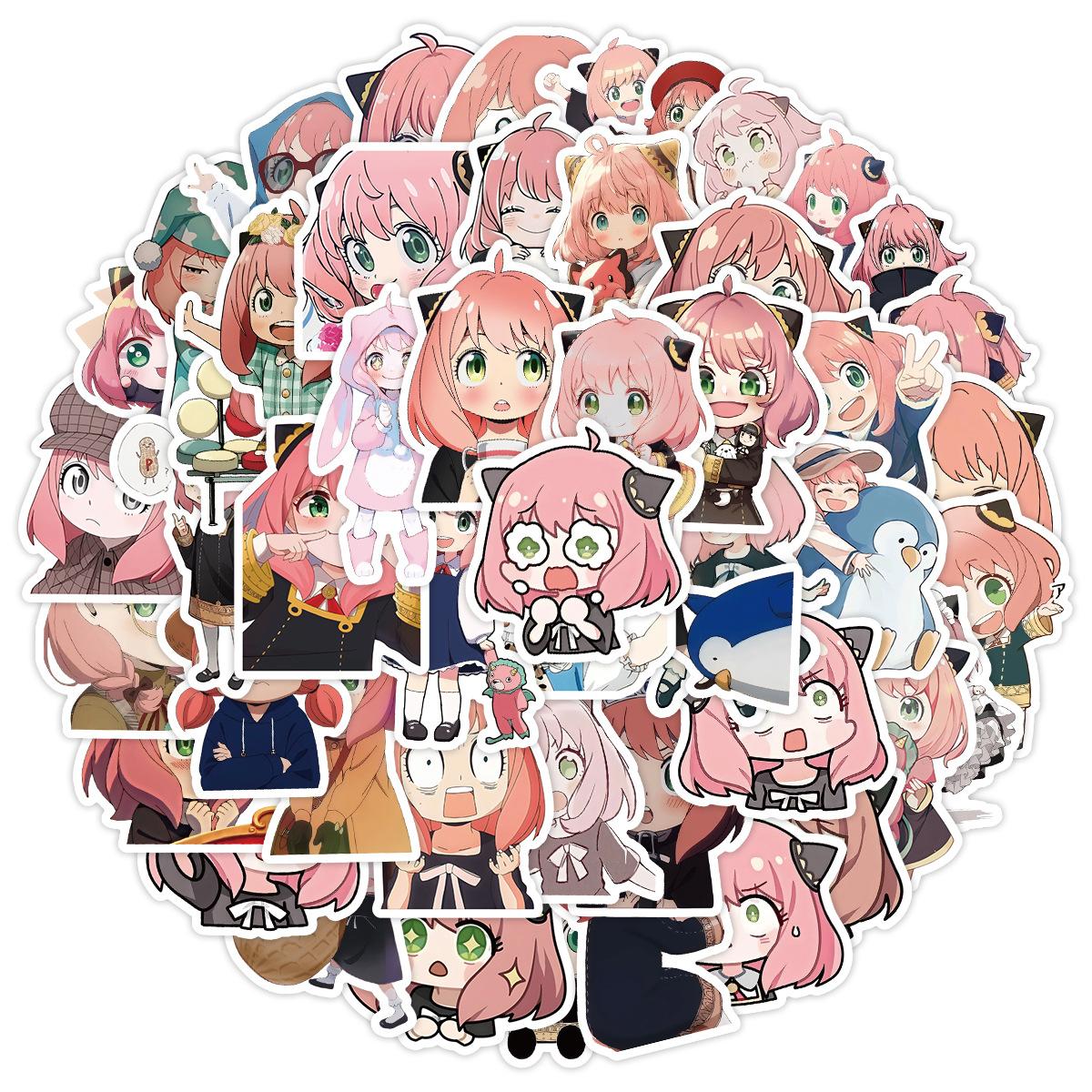 

50 штук граффити-стикеров в стиле «Семьи шпиона», канцелярских стикеров, стикеров для стаканов с водой и водонепроницаемых декоративных стикеров для компьютера