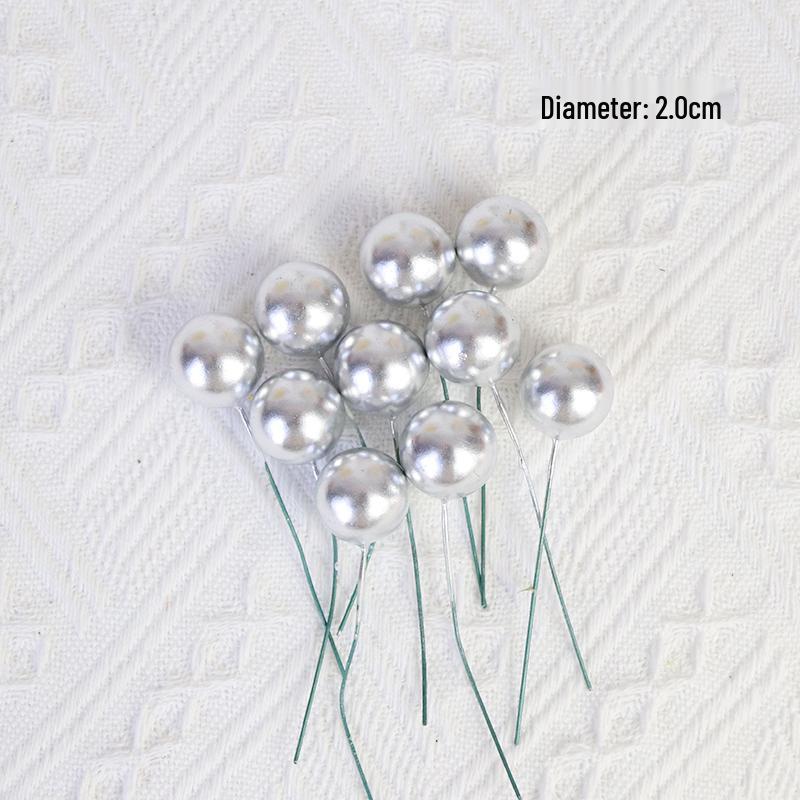 Gold and Silver Cake Decoration Balls Set - 10-Piece Birthday Topper Accessories