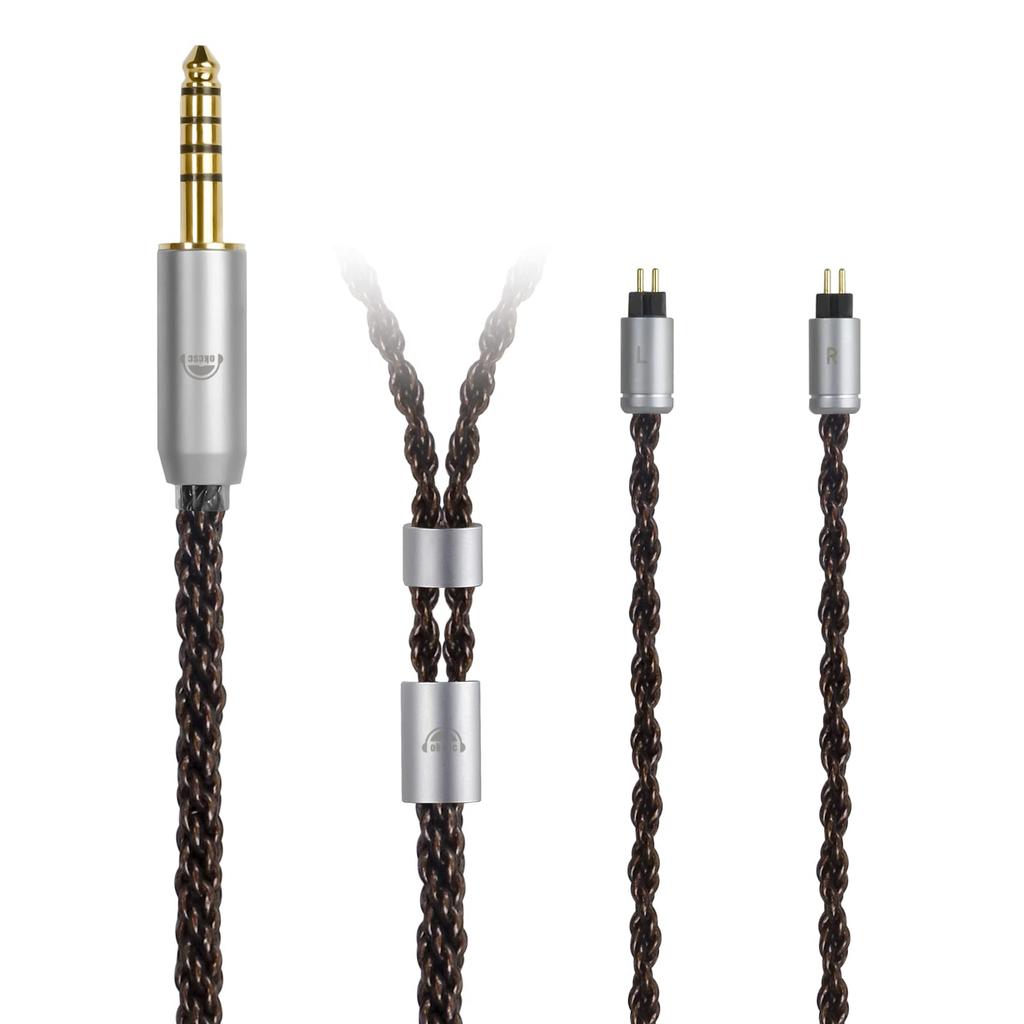 Okcsc ZT8 Recable 2Pin-Kabel, Kopfhörerkabel, 8-adrig, reines Kupfer, für KZ TRN, kompatibel mit ZST, ZS6, ZS3E, BA10, AS10, ZSA usw.. 4,4 mm