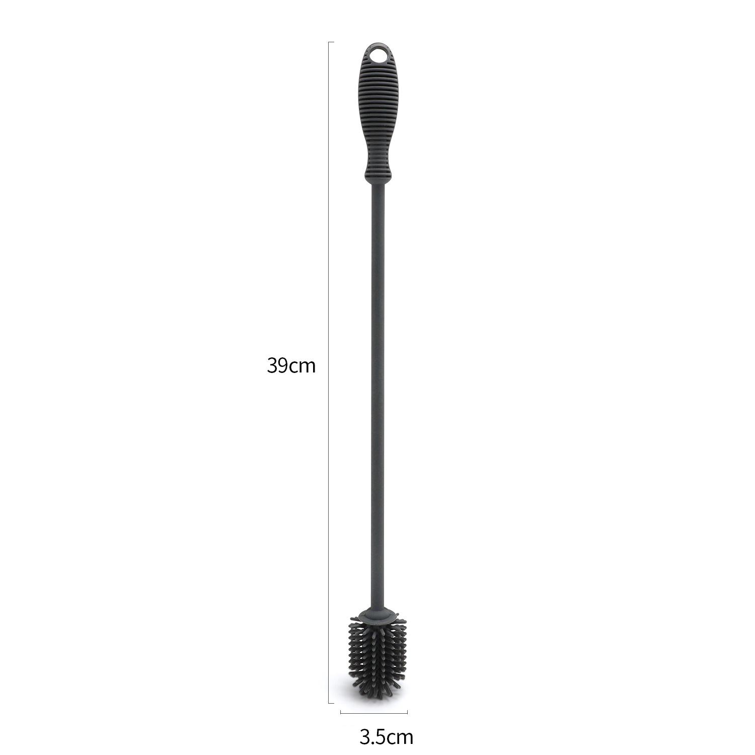 

1 шт. бытовые щетки без тупиков, силиконовая щетка для бутылок, щетка для мытья чашек, изоляционные щетки для чашек, длинная ручка, щетка для мытья чашек 39cm темно серый