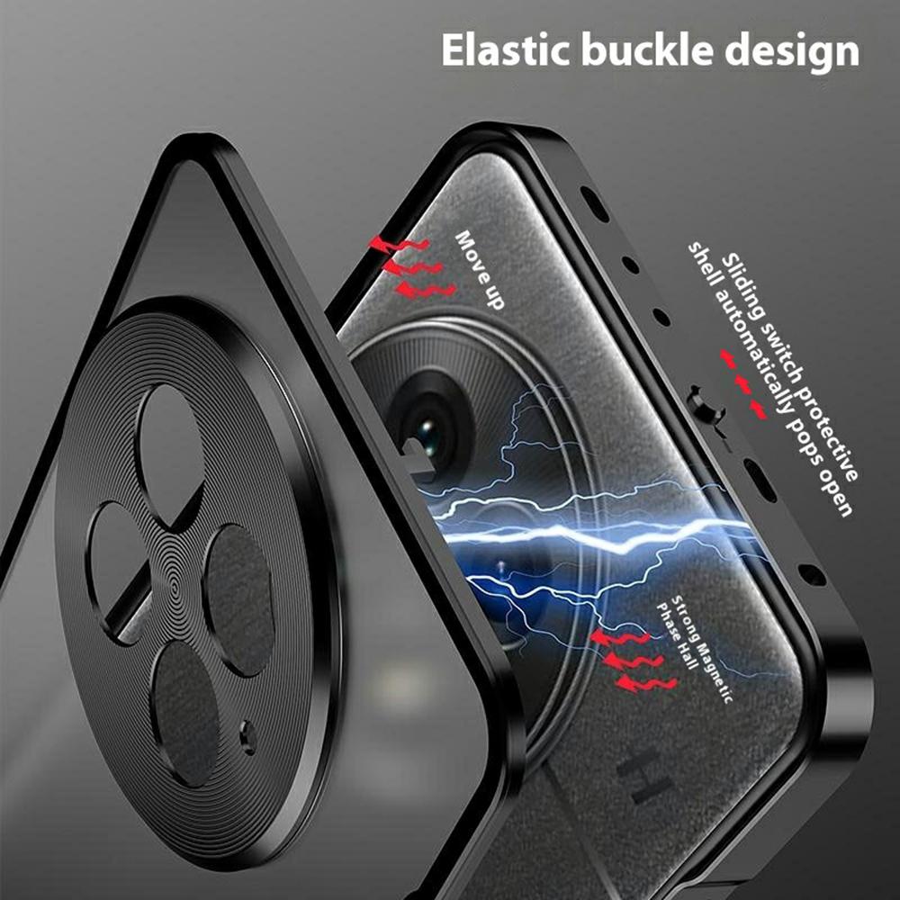 For OnePlus 13 Matte Case Aluminium Alloy+PC Phone Cover Pop-Up Snap Lock