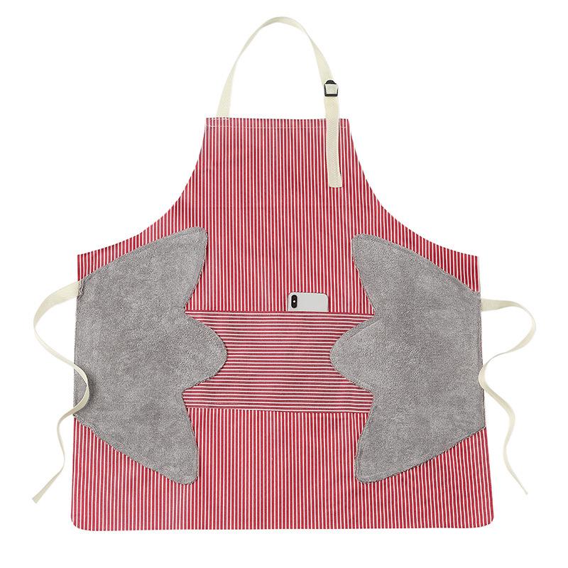 Wipeable Japanese-Style Apron: Fashionable, Waterproof, Oilproof for Women
