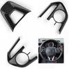 For Toyota Corolla - 3Pcs Carbon Fiber Hatchback Steering Wheel Trim
