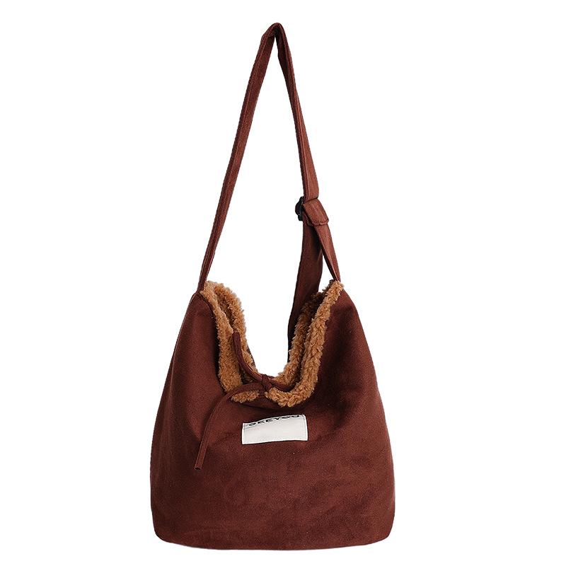 

Шикарна жіноча плюшева сумка-тоут: Велика місткість, Осінь/Зима, Сумка через плече та на плече