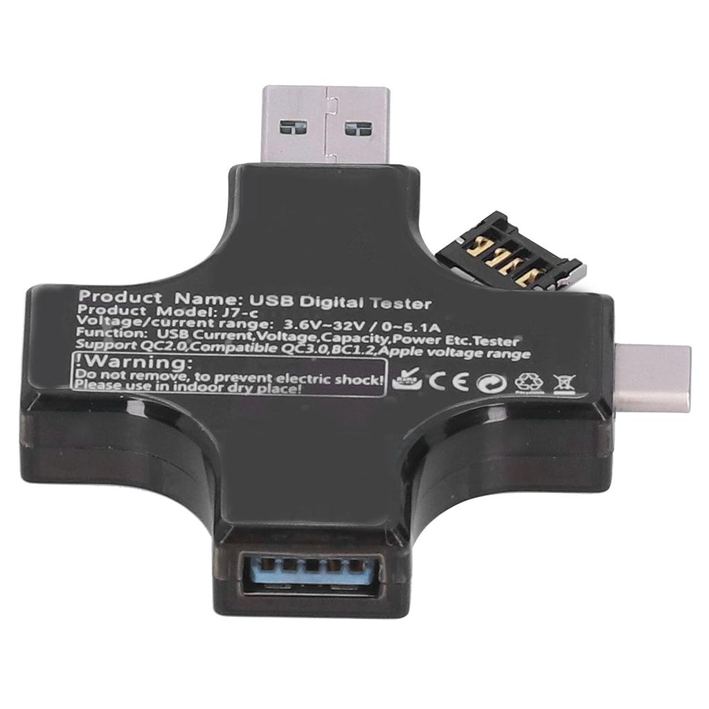 מד מתח זרם בודק סוג C USB צלב דיגיטלי וולטמטר אמפרמטר גלאי נייד