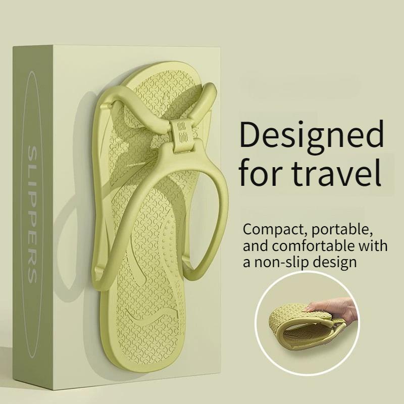 Foldable Travel Slippers Unisex EVA Flip Flops Hotel Non Slip Bathroom Indoor Outdoor Portable Lightweight Comfortable