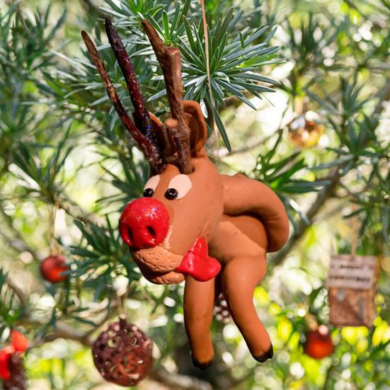 Christmas Pendant Shit Reindeer Decoration Christmas Theme Pattern Design Resin Pendant Home Party Holiday Decor DIY Gift