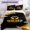 Set Copripiumino con Stampa dello Stemma del Wolverhampton Wanderers Football Club – include 1 copripiumino e 2 federe coordinate Arredamento camera da letto Regali di Natale