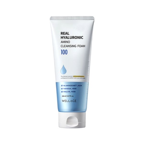 WELLAGE Real Hyaluronic Amino Cleansing Foam Hydrating Face Wash 150ml