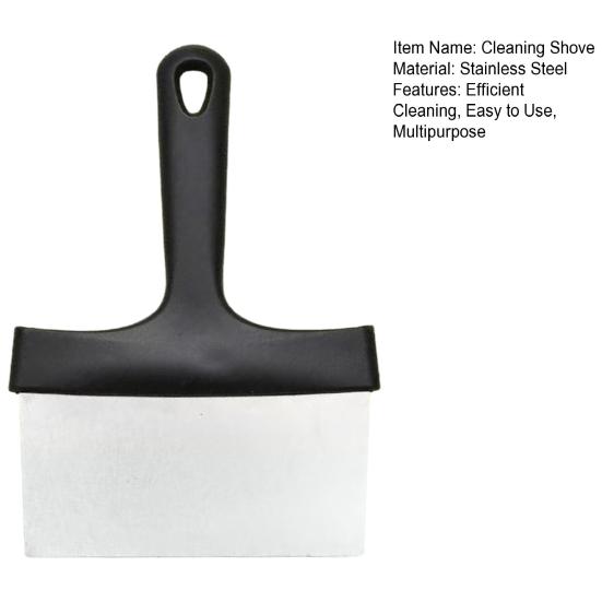Raspador de Chapa de Aço Inoxidável com Cabo Pá de Limpeza para Churrasco Raspador para Grelha Flat Top Espátulas para Churrasco ao Ar Livre