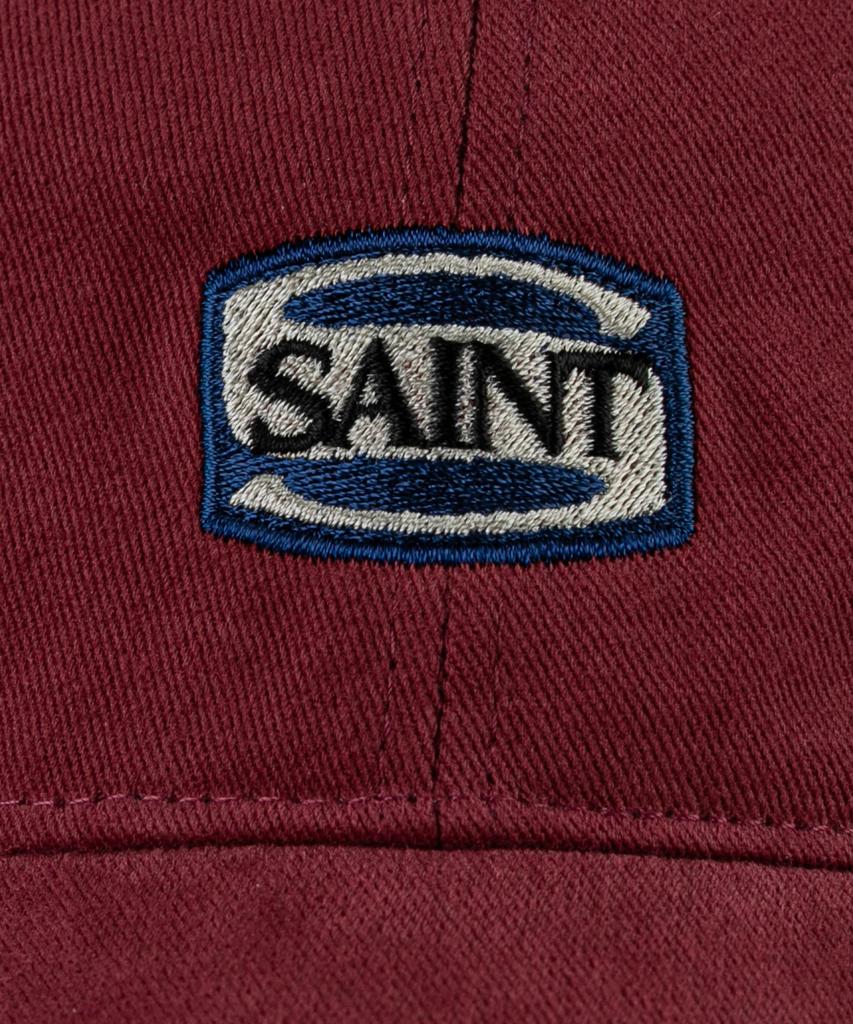 Wig Saint Block Logo Cotton Peach Ball Cap - Burgundy
