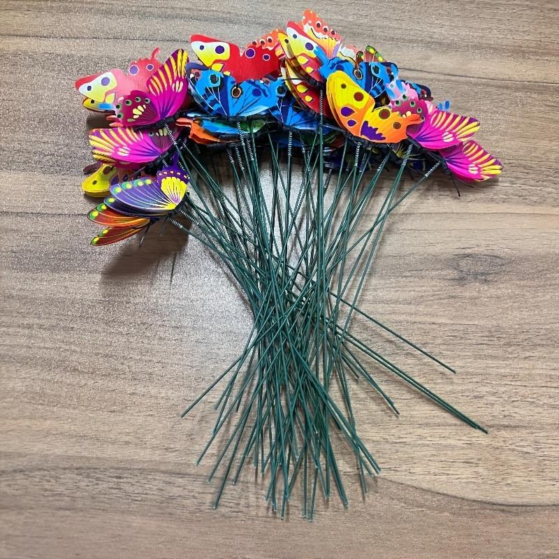 50pcs Butterfly Decorative Garden Stakes Colorful Simulation Butterflys Outdoor Plant Flowers Pot Decoration Yard Garden Decor