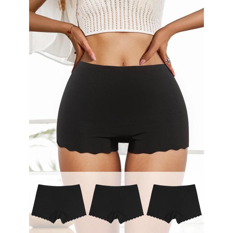 

Ice Silk Lace Seamless Safety Shorts - W 18552 XL чёрный