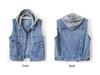 Damen Slim Denim Weste, Vielseitige Ärmellose Jacke mit Revers für Frühling/Herbst 2025