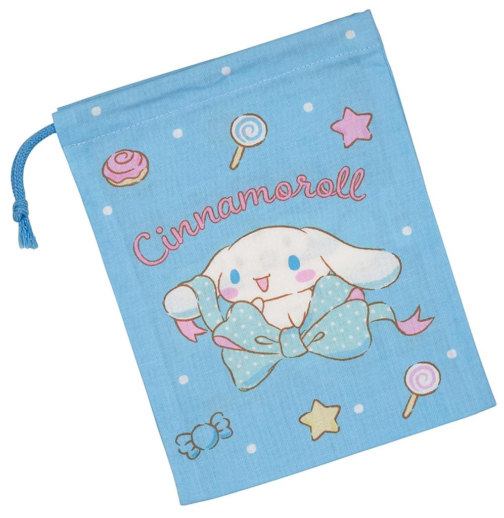 Lanche de Patinador Feito em Sanrio Cinnamoroll Bolsa/Copo Grande para Crianças, Japão, Fita, Meninas KB63-A