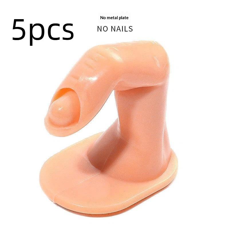 5Pcs Practice Fingers Manicure Beginners Training, Acrylic Uv Gel Finger Design False Nail Tips Model Diy Display Tool