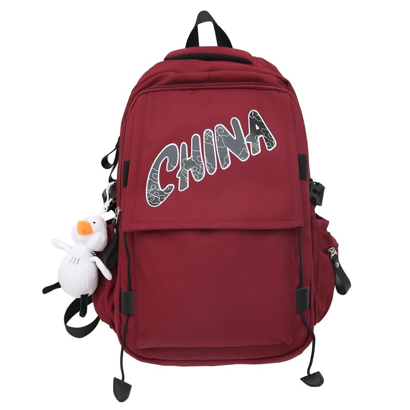 

Школьная сумка для учащихся 4-6 классов большой вместимости, женский рюкзак с буквенным принтом, мужской рюкзак с книгой для занятий красный