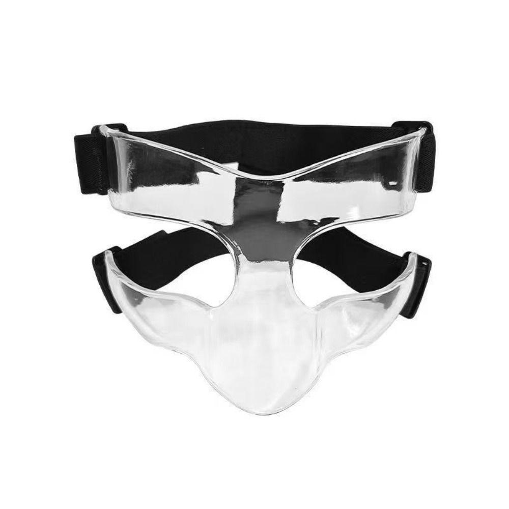 Elastic Strap Basketball Face Mask Black/Clear Nose Protector Face Guard Game Collision
