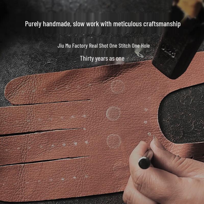 JIUMU Men's Winter Cycling Fleece Lined Genuine Sheepskin Gloves