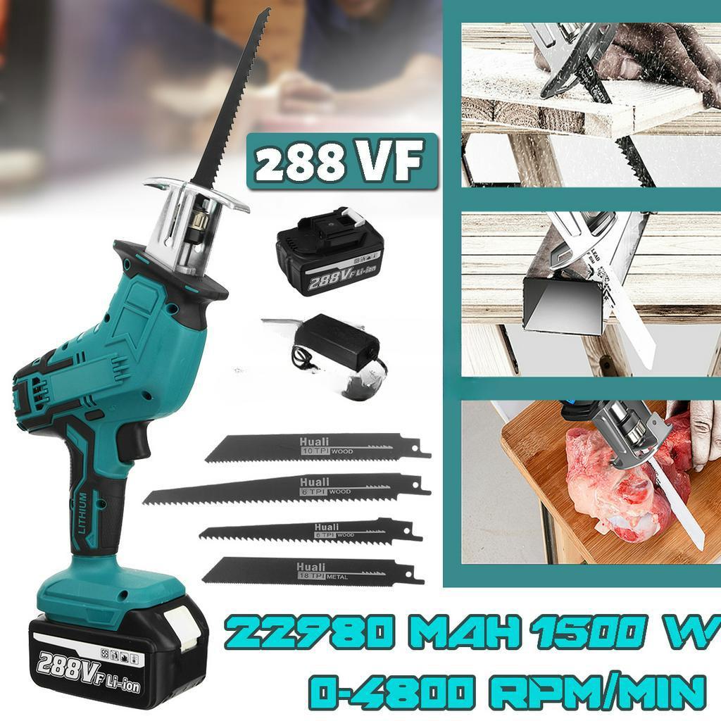 4000rpm/min 288VF Cordless Electric Reciprocating Saw Variable Speed Metal Wood Cutting Tool 22980mAh Battery Electric Saw 1500W