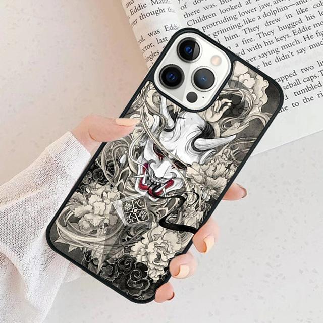 Oni Hannya Demon Mask Phone Case For iPhone 17 Air 15 16 Cover  11 13 14 Pro Max 12 Plus Max Fundas
