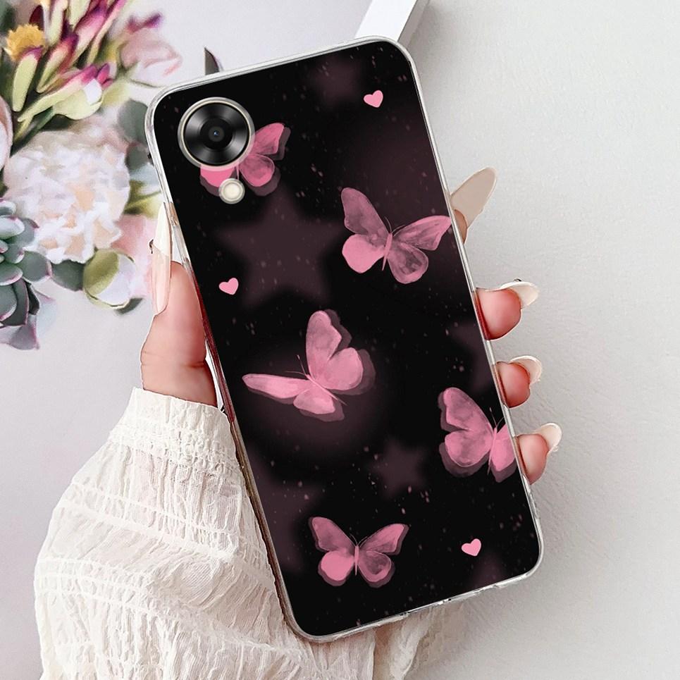 Case For Oppo A17k A17 4G Back Cover Oppo CPH2471 CPH2477 Colorful Butterfly Flower Painting Phone Cases Transparent Soft TPU
