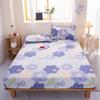 1pc Bed Sheet on Elastic Rainbow Printed Bed Fitted Sheet for Double Bed Single Bed Linen Queen Bottom Sheet(without pillowcase)