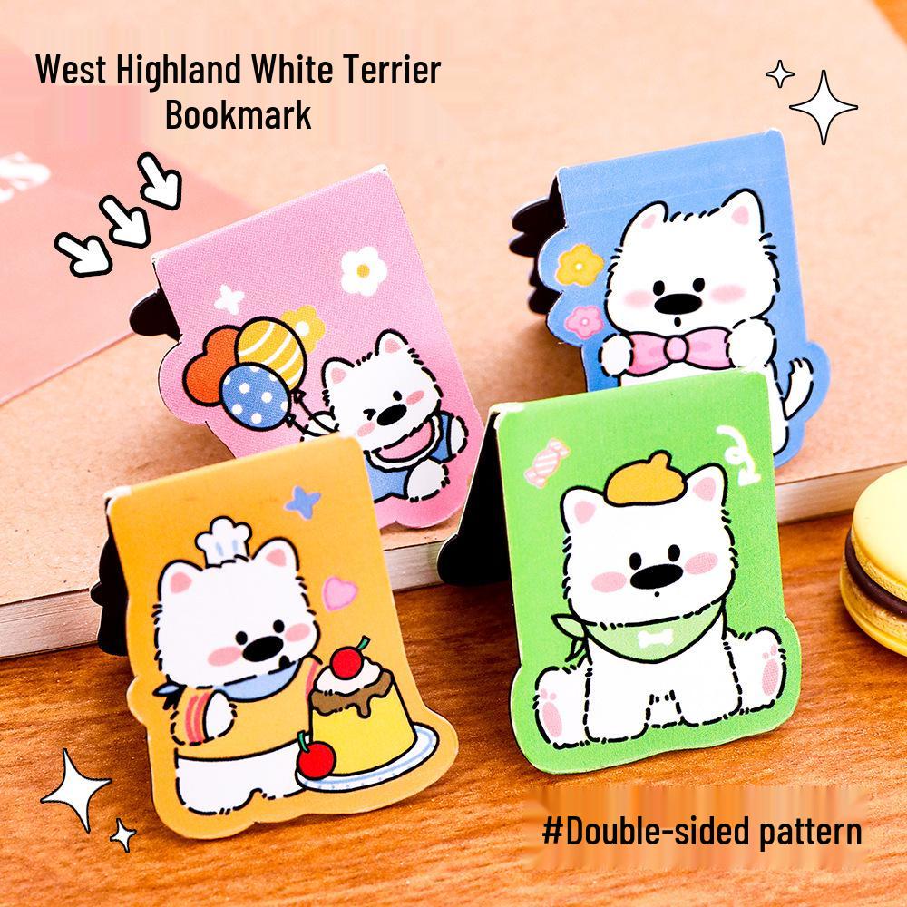 Magnetic Cartoon West Highland Bookmark: Cute Page Holder for Students
