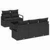 Set Divano da Giardino con Cuscini 6 pz Polyrattan Nero