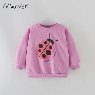 Malwee Girls' Round Neck Long-Sleeve Casual Sweatshirt - Autumn European & American Style