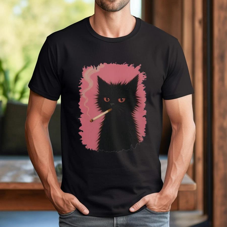 Funny Cat Smoking For Men T-Shirt XL