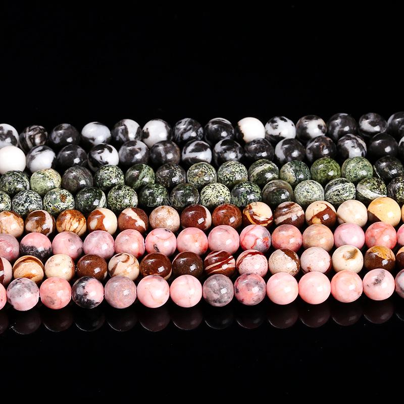 Zebra Stone Loose Beads for DIY Jewelry - Mixed Stone Beads, Semi-Finished Products In Stock