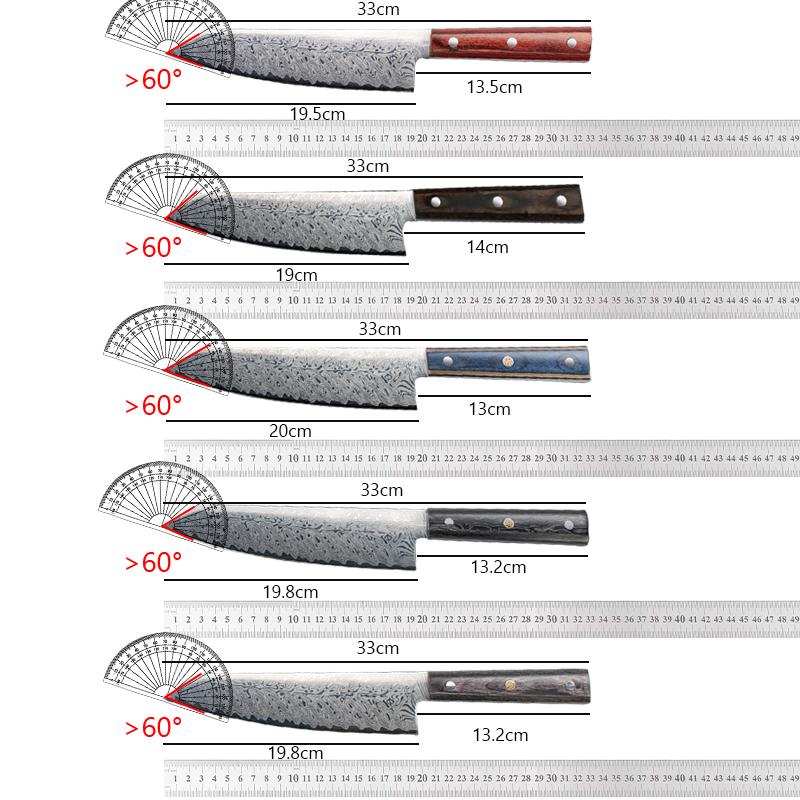 Damastmuster Kochmesser Küchenmesser Muster Scharf Japanisches Santoku Messer Hackmesser Tranchiermesser Massivholzgriff Cuchillos