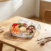 Salad Tray, with Transparent Dust Cover And Ice Trough, Detachable Serveware for Cooling Fruits Seafood Snacks Party