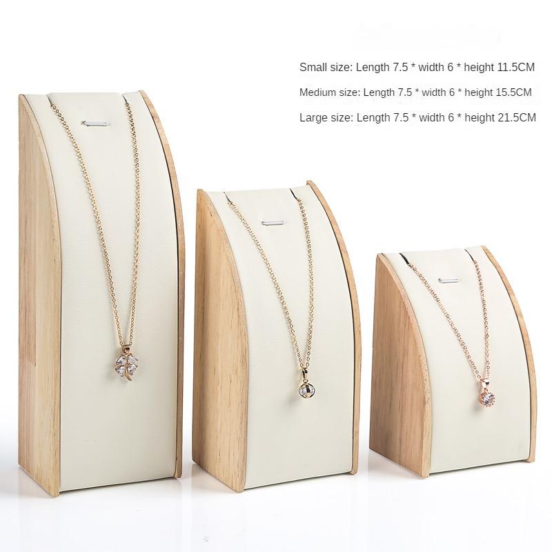 

Новая стойка для демонстрации ожерелий из цельного дерева, подставка для ювелирных изделий, держатель для подвесок, изогнутая реквизит для демонстрации ювелирных изделий, упаковка для ювелирных изделий S белый