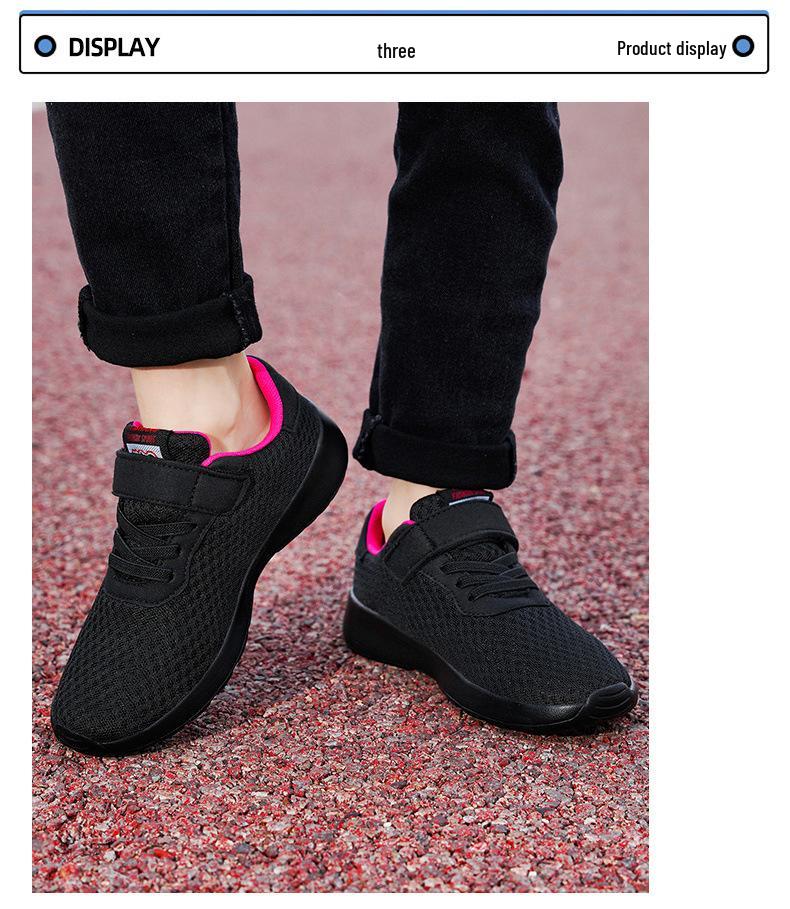 Atmungsaktive rutschfeste Jungen-Laufschuhe mit doppeltem Mesh-Obermaterial - Leichte Sportsneaker für mittlere und große Kinder