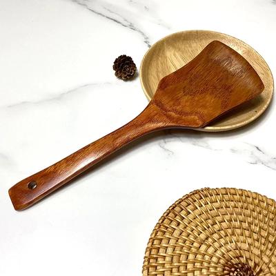Kemu Kısa saplı kare başlı Kürek Krep yapışmaz tava kızartma küreği Ahşap mutfak eşyaları yüksek sıcaklığa dayanıklı