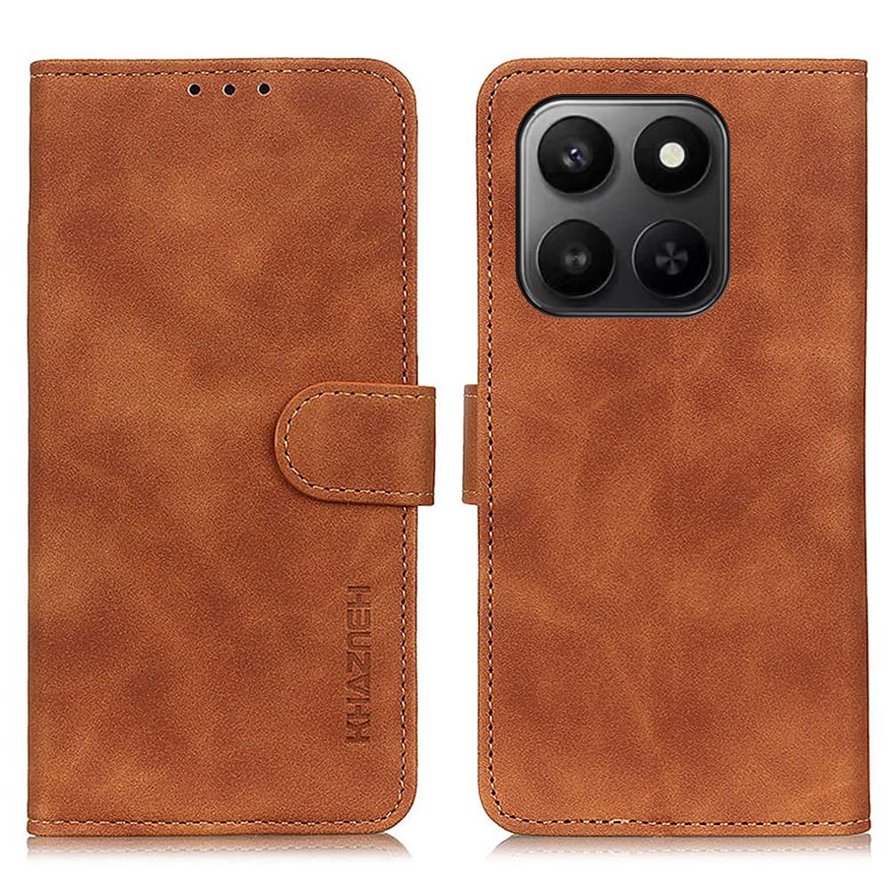 For iPhone 15 Pro Max Wallet Case Double Folded Edge Skin Touch PU Leather Flip Phone Cover