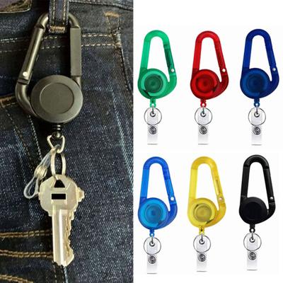 Badge Holder with Carabiner Clip Lightweight Portable Widely Used Heavy-Duty Retractable Badge Clip Key Holder