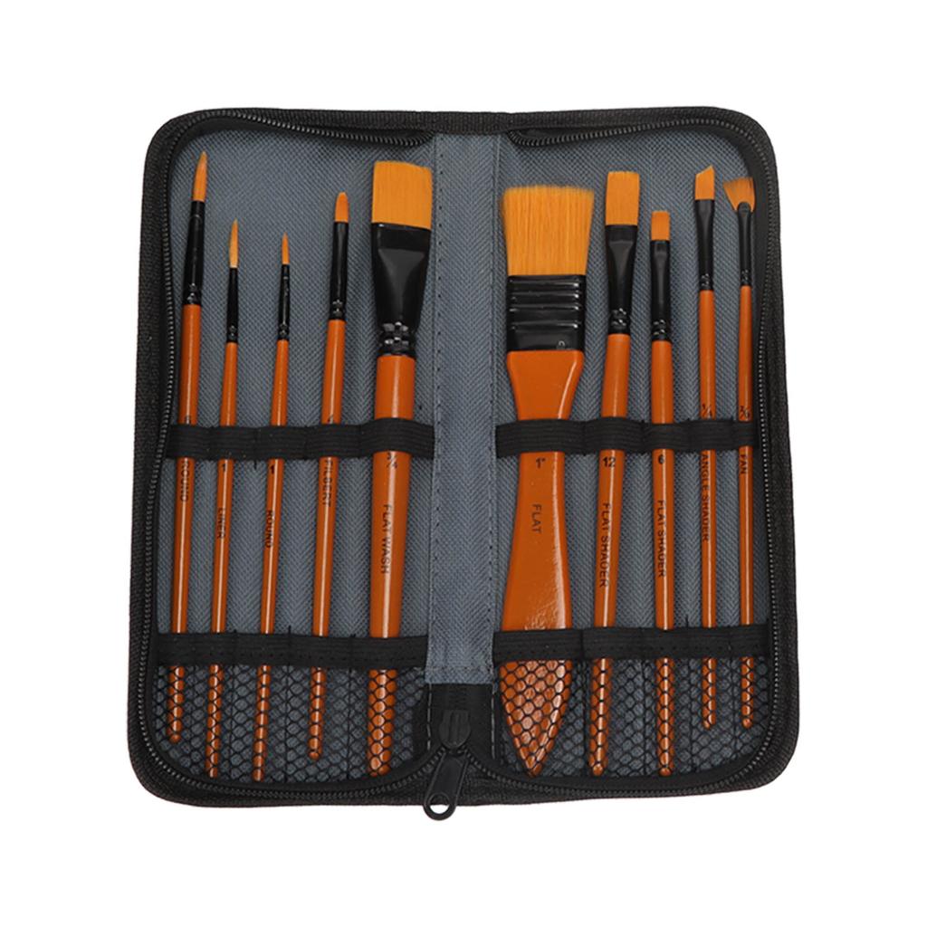 Oil Paint Brush Set Hand Tempered Ergonomic Handle Paint Brush Set with Palette Knives Sponge for Artist for Art