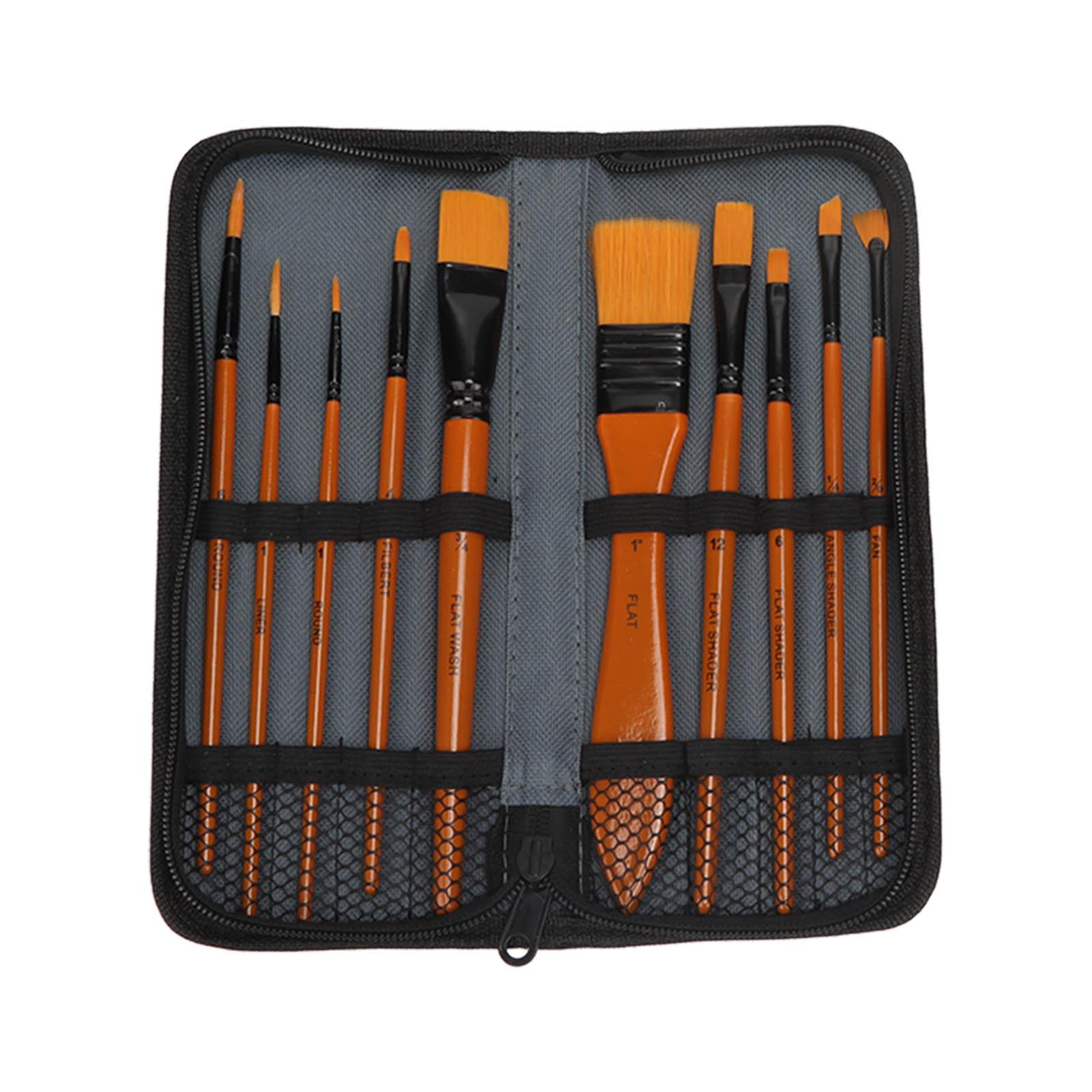 

Oil Paint Brush Set Hand Tempered Ergonomic Handle Paint Brush Set with Palette Knives Sponge for Artist for Art